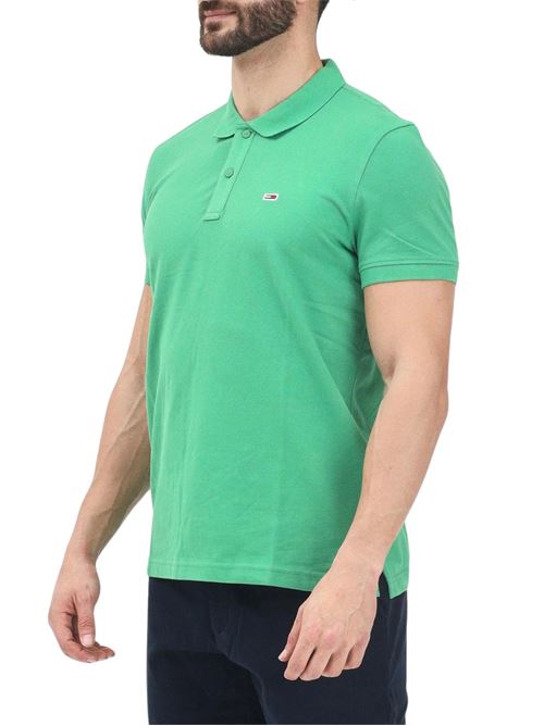 Polo uomo verde in cotone Tommy Jeans | DM0DM20676LY3
